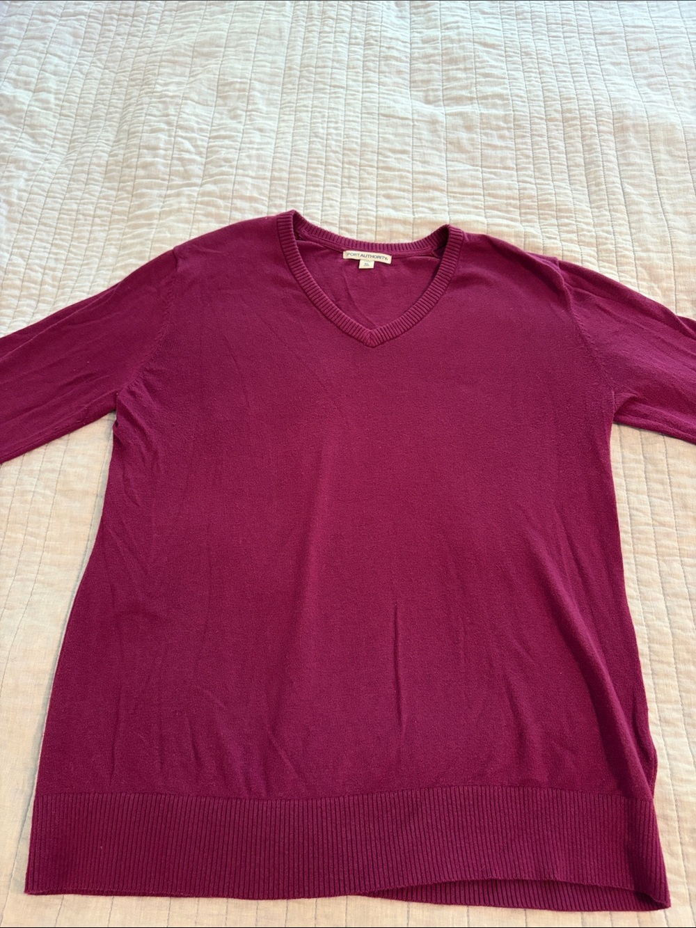 Port Authority Women’s V-Neck Sweater in Berry